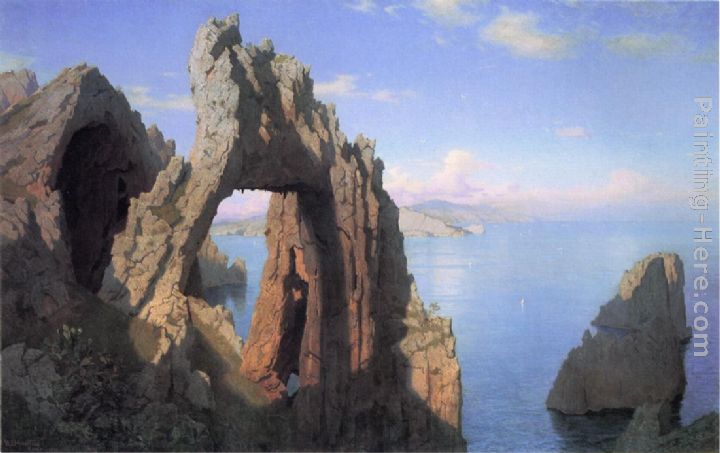 Natural Arch, Capri painting - William Stanley Haseltine Natural Arch, Capri art painting